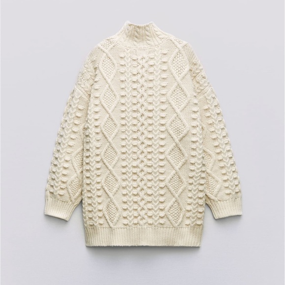 Zara structured knit limited edition chunky textured 3D raised knit - Picture 4 of 11